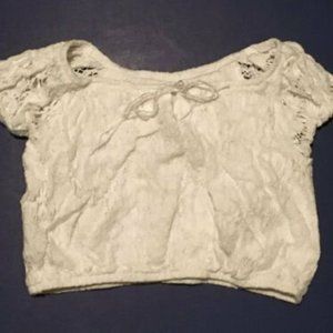 GEO-RAGS Girls' White Crocheted SSl Boho Crop Top ~ Sz 5